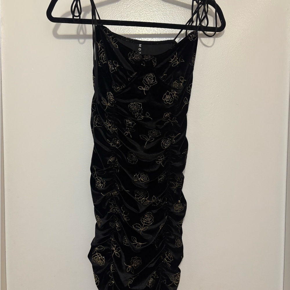 Black and Gold Velvet Dress - unworn
